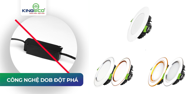 Đèn LED âm trần KingEco DOB đơn sắc