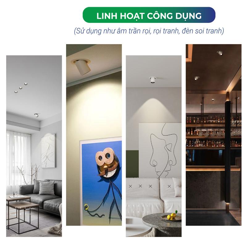 Đèn LED âm trần chiếu rọi KingLED kéo xoay DLKX-SS - 3