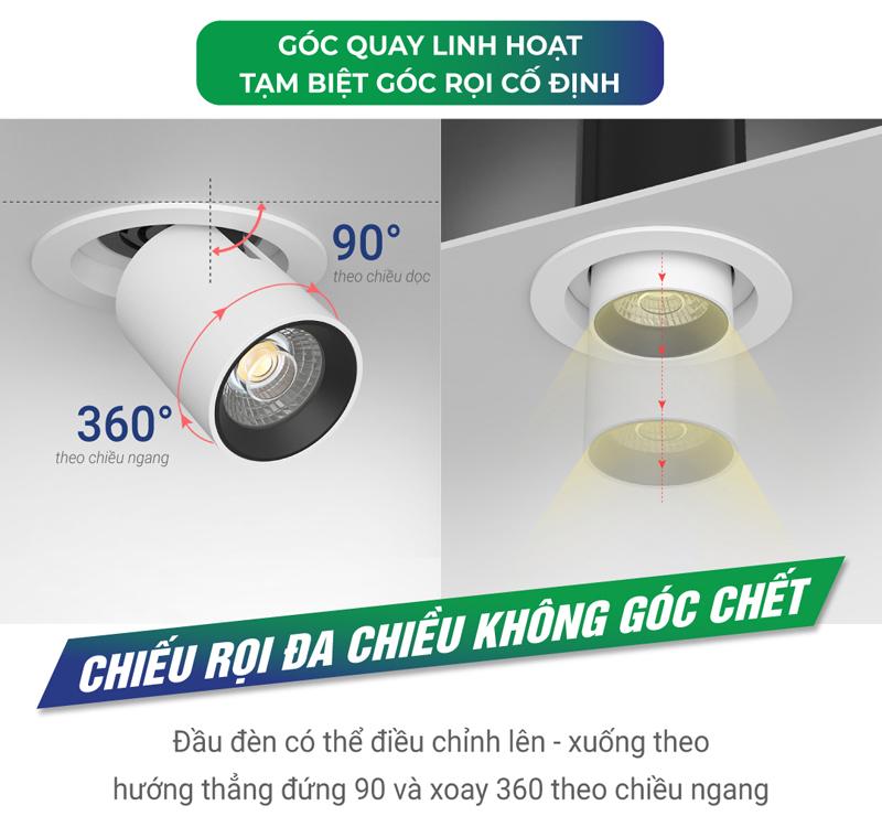 Đèn LED âm trần chiếu rọi KingLED kéo xoay DLKX-SS - 1