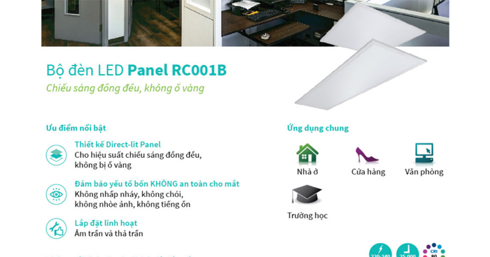 Đèn LED Panel hộp Philips 600x600 RC001B Đèn LED Panel hộp Philips 600x600 RC001B