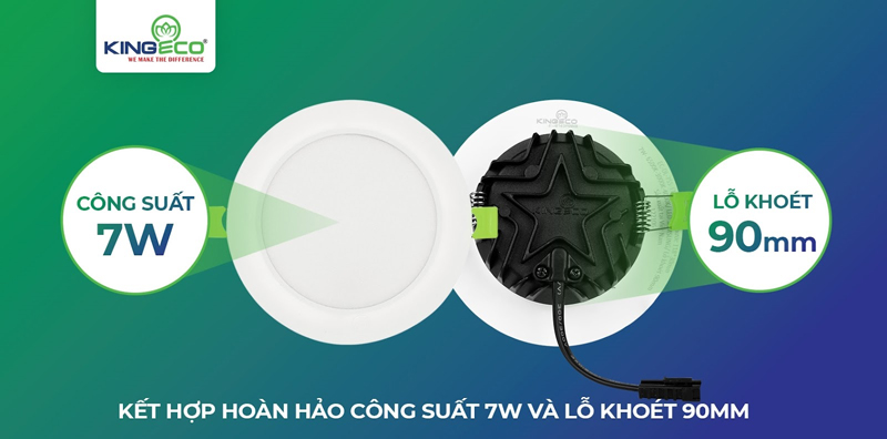 Đèn LED âm trần KingEco EC-DL mặt trắng