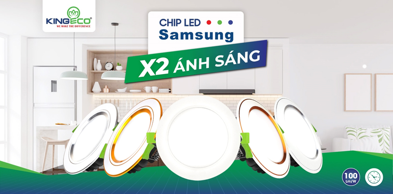 Đèn LED âm trần KingEco EC-DLSS viền màu đơn sắc