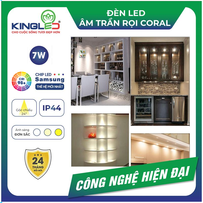 Đèn LED âm trần chiếu rọi KingLED Coral 7W