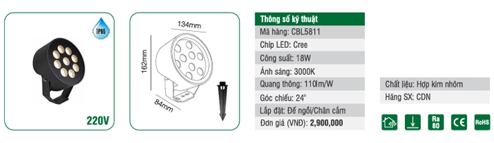 Đèn LED chiếu điểm CDN CBL5811