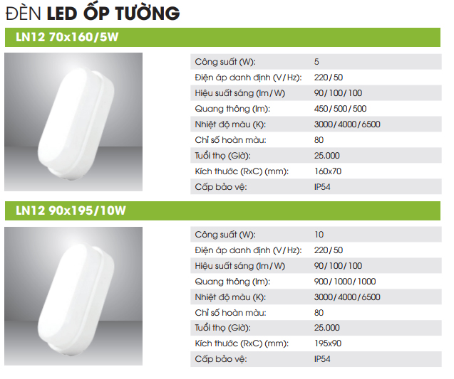 Đèn LED ốp trần bầu dục Rạng Đông LN12