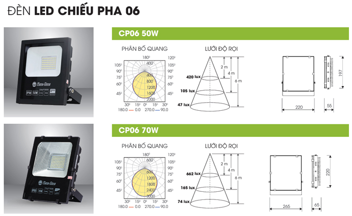 Đèn Pha LED Rạng Đông CP06