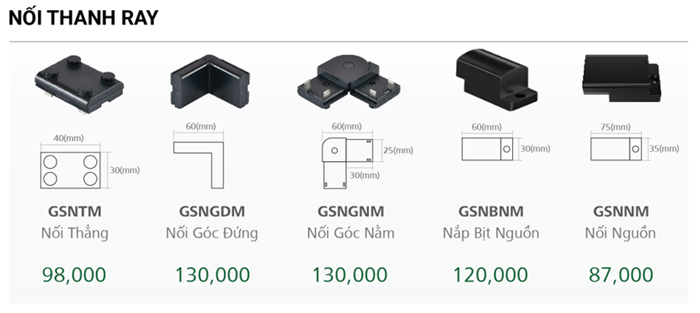 Phụ kiện nối ray nam châm mỏng GS