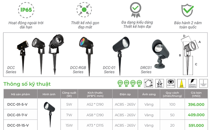 Đèn cắm cỏ KingLED DCC-01