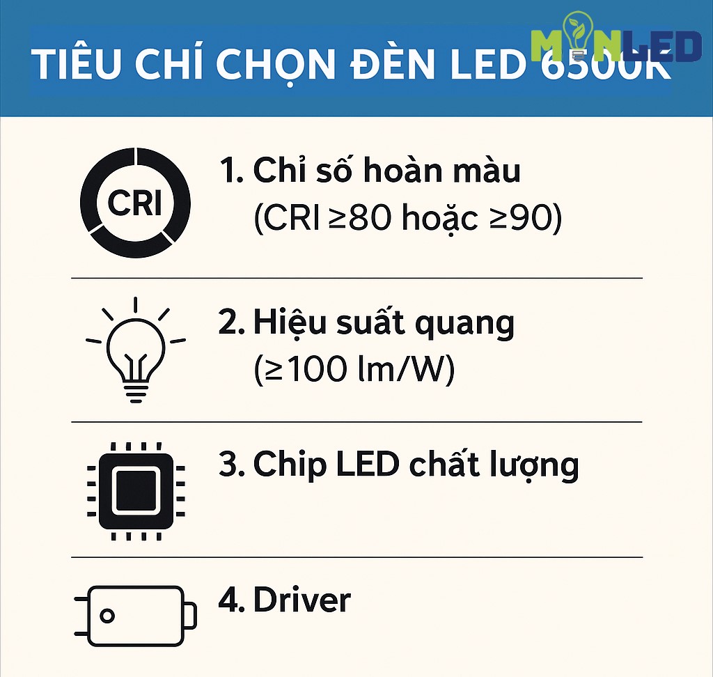Tieu chi chon mua den LED 6500K chat luong