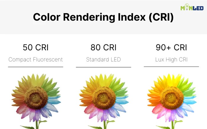 Chỉ số CRI càng cao sẽ thể hiện được chất lượng ánh sáng của đèn LED
