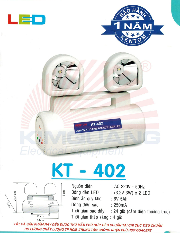 Đèn sạc khẩn cấp Kentom KT-402