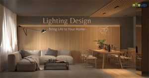 Không gian sử dụng thiết kế chiếu sáng kết hợp nhiều loại ánh sáng