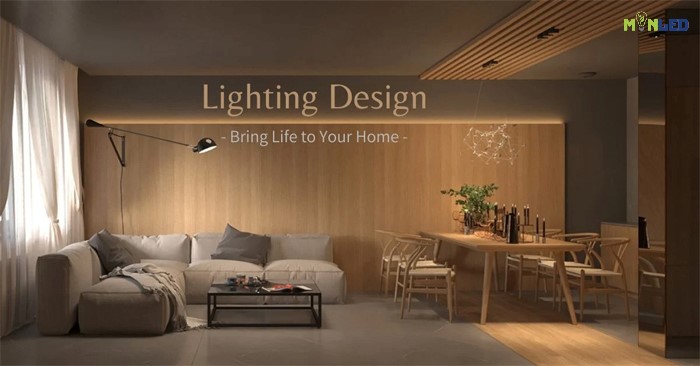 Không gian sử dụng thiết kế chiếu sáng kết hợp nhiều loại ánh sáng