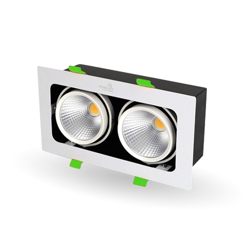 Mẫu đèn LED âm trần vuông đôi 2x10W KingLED được ưa chuộng lắp cho phòng khách