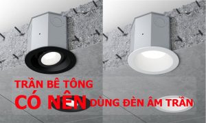 Có nên lắp đèn âm trần cho trần bê tông hay không
