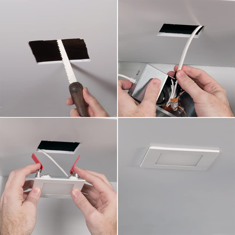 Xác định kích thước lỗ khoét của đèn sau đó tiến hành đo đúng kích thước và khoét lỗ
