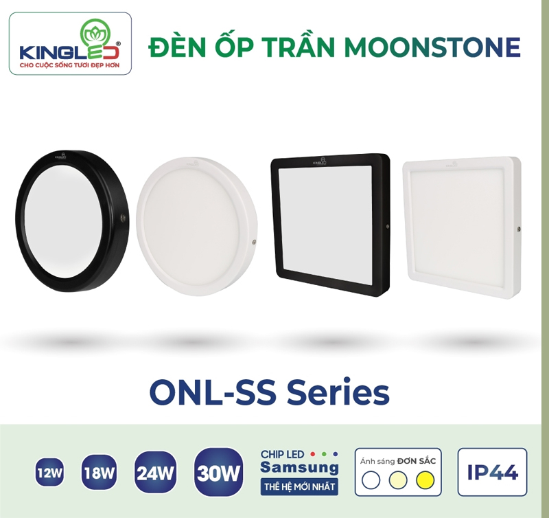 Đèn LED ốp trần thương hiệu KingLED đầy đủ công suất và kích thước phù hợp với không gian của bạn
