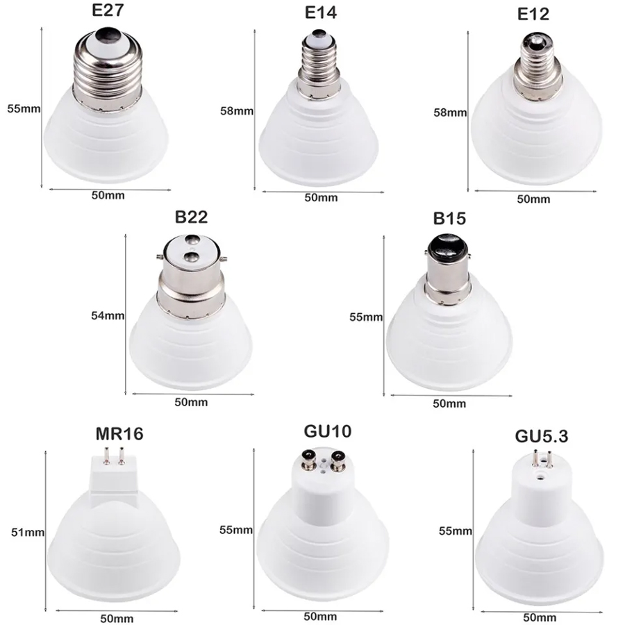 Các loại đui đèn phổ biến được sử dụng nhiều nhất là đui E27