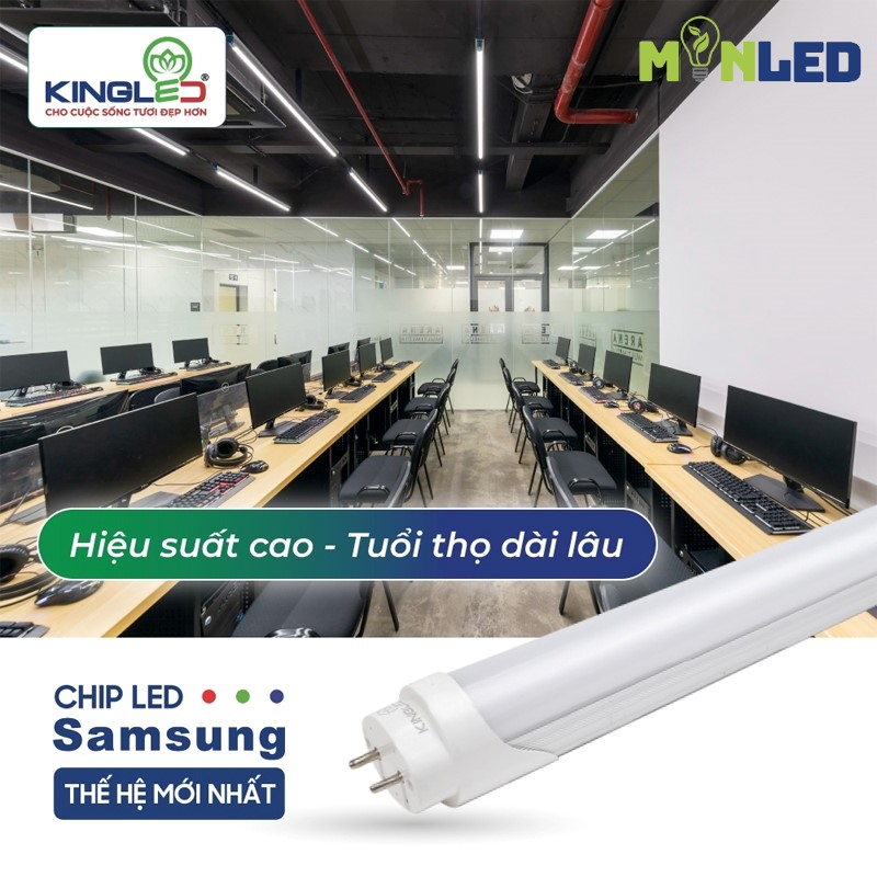 Đèn tuýp LED T8 KingLED nhôm nhựa rời máng