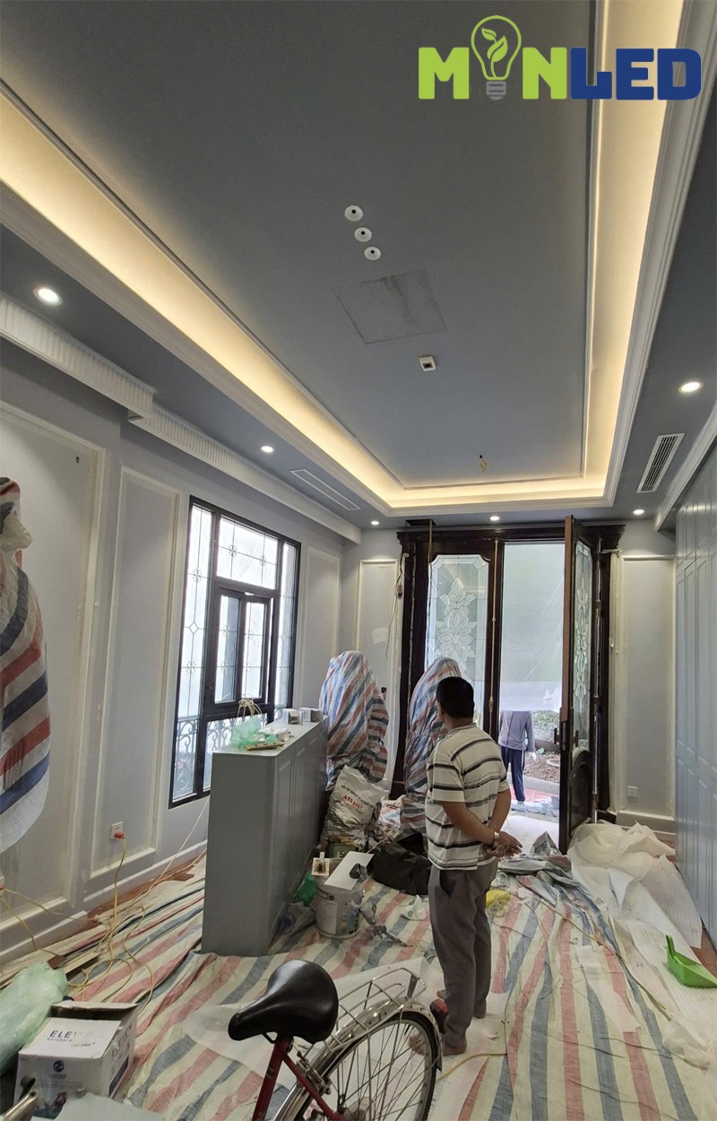 Hình ảnh thực tế công trình nhà ở sử dụng đèn T5 hắt trần