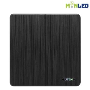 Bộ công tắc đôi 2 chiều UTEN S300-Màu đen