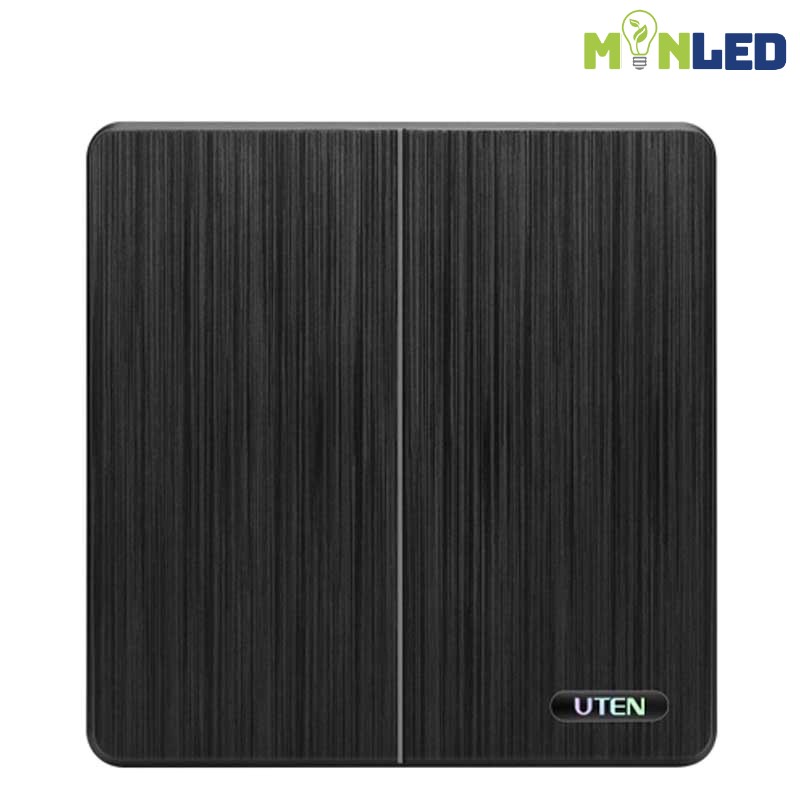 Bộ công tắc đôi 2 chiều UTEN S300-Màu đen