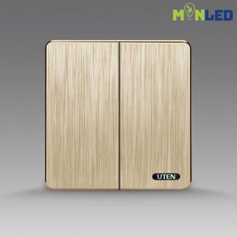 Bộ công tắc đôi 2 chiều UTEN S300-Màu vàng