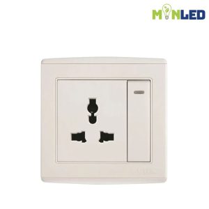 Bộ công tắc đơn và ổ cắm ba chấu UTEN V4.0