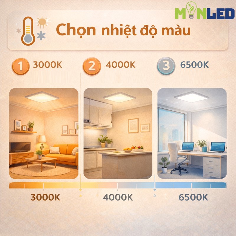Chọn nhiệt độ màu (CCT) phù hợp không gian