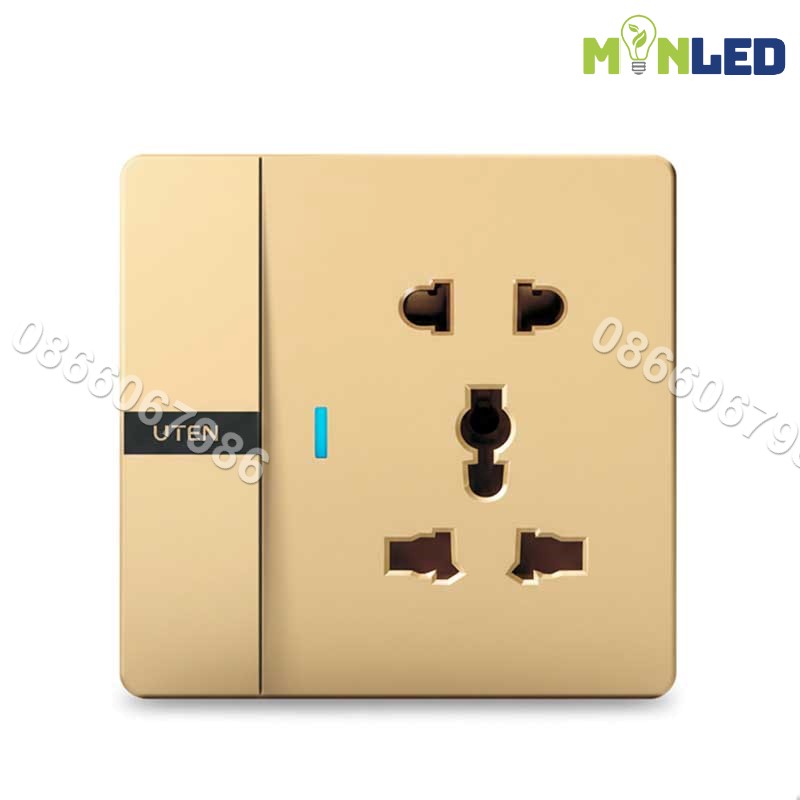 Công tắc đơn 1 chiều và ổ cắm 5 chấu Q7 UTEN