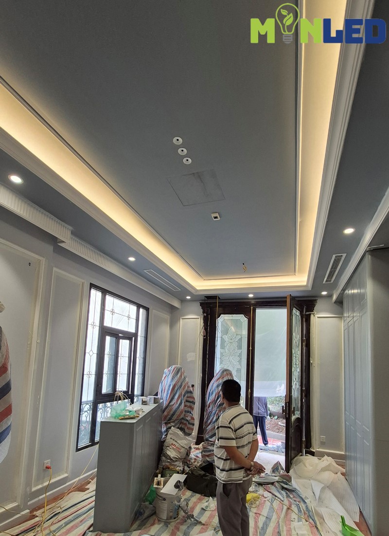 Hình ảnh thực tế công trình dùng led dây 16W hắt trần thạch cao ? MINLED