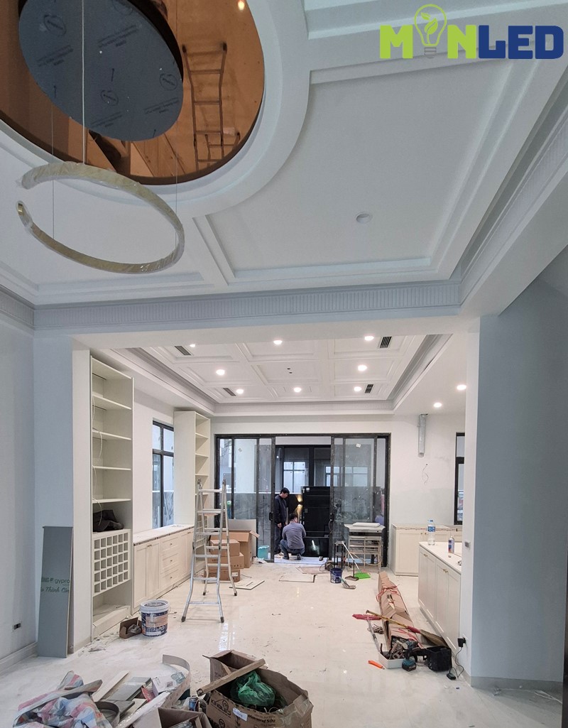 Hình ảnh thực tế công trình lắp đặt đèn LED âm trần chóa sâu KingLED