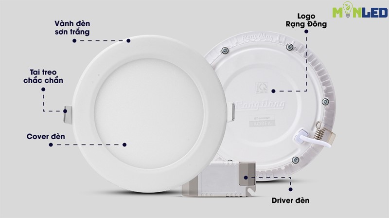 Mẫu đèn LED âm trần siêu mỏng Rạng Đông