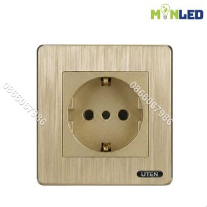 Ổ cắm 2 chấu tròn schuko UTEN S300 - Gold