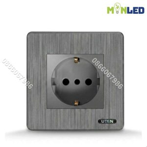 Ổ cắm 2 chấu tròn schuko UTEN S300 - Gray