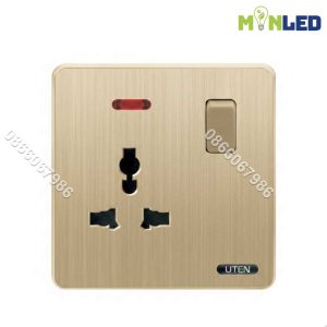 Ổ cắm 3 chấu có công tắc điều khiển UTEN S300 - Gold