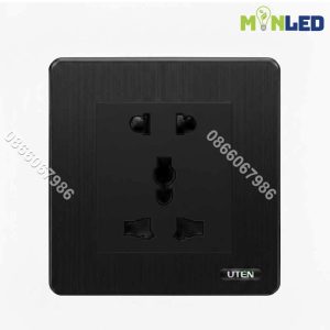Ổ cắm 3 chấu và 2 chấu đa năng UTEN S300 - Black