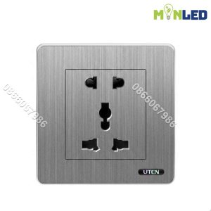 Ổ cắm 3 chấu và 2 chấu đa năng UTEN S300 - Màu Gray
