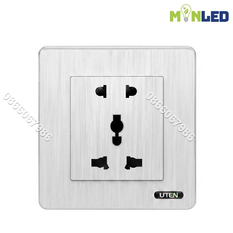Ổ cắm 3 chấu và 2 chấu đa năng UTEN S300 - White