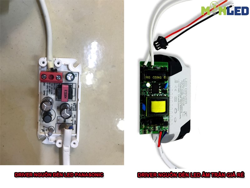 So sánh driver nguồn đèn LED Panasonic và nguồn đèn âm trần giá rẻ