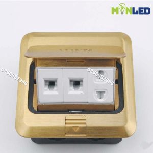 Bộ ổ âm sàn UTEN 2 chấu + điện thoại + mạng SZ12TELPC-1