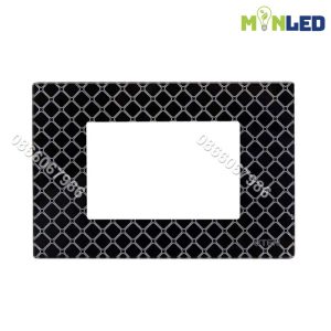 Mặt chữ nhật cho 3 thiết bị cỡ S UTEN Q120 - Đen ca rô
