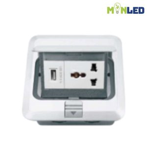 Ổ âm sàn UTEN 3 chấu đa năng + USB S-Z13USB-S