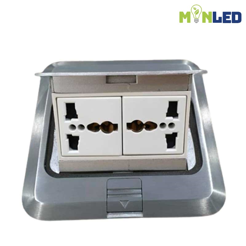 Ổ cắm âm sàn UTEN đôi 3 chấu SHC-2Z13N-S