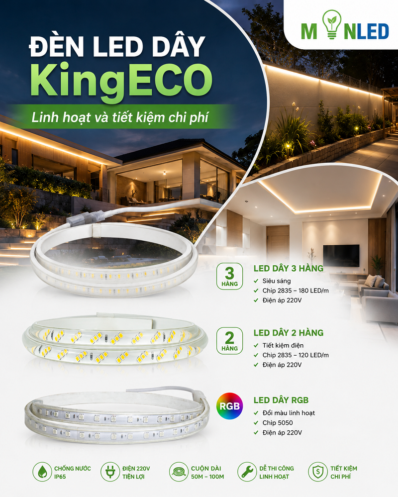 LED dây KingECO mang đến đa dạng lựa chọn cho người dùng