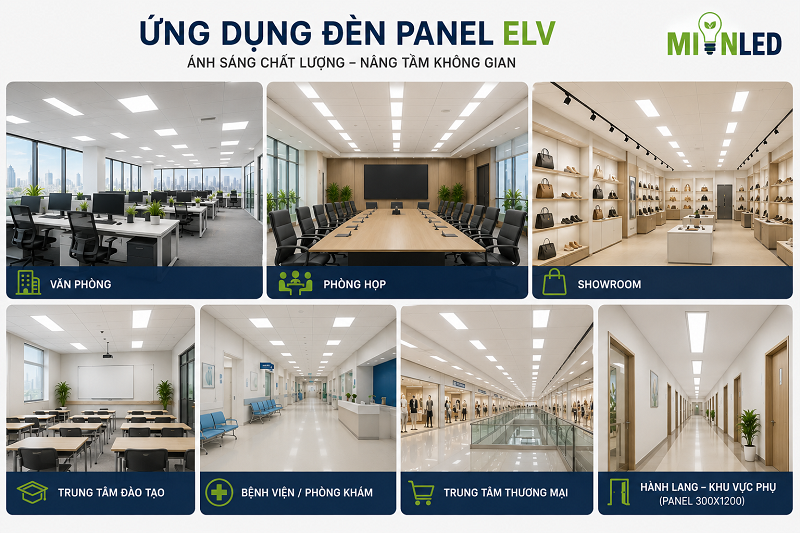Đèn tấm ELV được ứng dụng đa dạng trong các không gian
