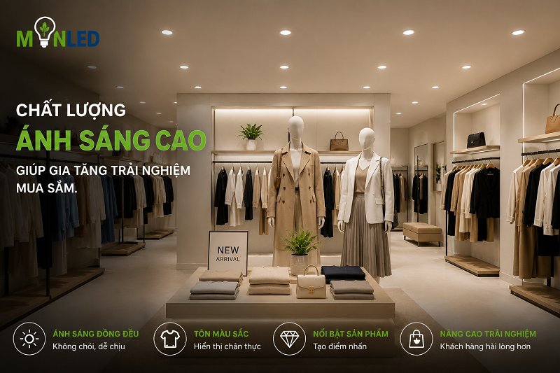 Với những không gian mang tính trải nghiệm cao như shop thời trang, ánh sáng đóng vai trò quan trọng