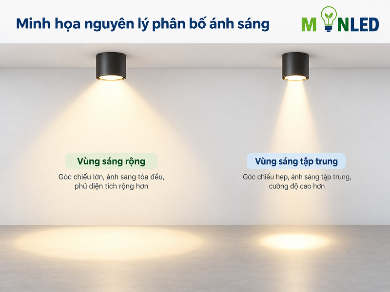 Sự khác nhau về nguyên lý chiếu sáng giữa đèn ống bơ tán quang và chiếu rọi