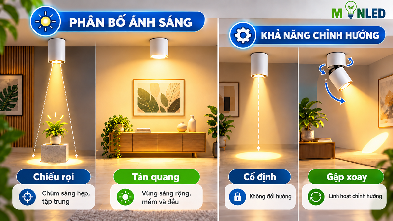 Sự khác nhau về hiệu ứng ánh sáng mang lại giữa các loại đèn ống bơ 